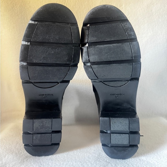 Golo Sharp - Hey Size 10 Women’s Black Ruched Angular Zip Leather Ankle Boots - Picture 9 of 14